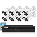 SANSCO 8 Channel 5MP DVR CCTV Camera System,3TB Hard Drive for 24/7 Recording, 8pcs 1080P Outdoor Security Cameras (Night Vision, Face/Human Detection, Waterproof, Easy Mobile Viewing)