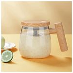 FOXNSK Self Stirring Mug, Electric Mixing Cup Self Stirring Coffee Mug High Borosilicate Glass Mixing Coffee Mug Rotating Home Office Travel Stirring Cup Suitable for Coffee/Milk/Protein Powder