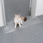 Uross Carpet Protector for pets - Cat Carpet Protector for Doorway, Anti Scratch Under Door Cat Scratch Protector Mat, Easy to Cut Plastic Carpet Scratch Stopper, Cat Scratch Guard Carpet 3.6FT-Sliver