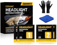 TABOUNTS Headlight Restoration Kit,Headlight Restoration Wipes - 3-Step Cleaning System, Removes Yellowing & Oxidation, Restores Clarity, Long-Lasting UV Protection for Safer Night Driving (2)
