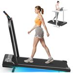 HomeFitnessCode Walking Pad treadmill 7% Incline Foldable with Handle Bar, 8KM/H Folding Running Machine Portable for Home Office, Compact Mini for Small Spaces, Safety Lock, Remote Control
