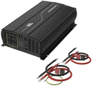 Scosche 5000W Modified Sine Wave Inverter 12V DC to 120V AC Converter, 10000W Peak, 4 AC Outlets, Dual USB-A Ports, LED Indicator, Heavy Duty Power Inverter for Truck, RV, Off-Grid Systems