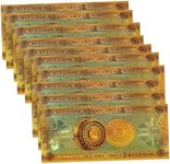 10pc Gold Plated Bitcoin Bills, Color Gold Color Foil 100 Bitcoin Banknote BTC Bills Souvenir Banknotes for Collection