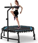 ANCHEER 50" Fitness Rebounder, 550 lbs Capacity Bungee Trampoline with Adjustable Handle Bar - Indoor Exercise Equipment for Adults, Cardio Workout, Gym, Low Impact Training, Foldable