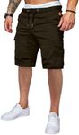 JMIERR Mens Shorts Casual Cargo Cotton Drawstring Stretch Summer Beach Shorts Brown Twill Chino Short Elastic Waist,XL