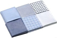 suxeva Cotton Handkerchiefs 100% Soft Cotton 12-Pack - White & Blue cotton handkerchief for Men & Women