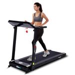 PowerMax Fitness TD-N1 (4HP Peak) Motorised Foldable Treadmill for Home Use, Speed:12kmph, Max User Weight:100kg, 12 Workout Programs, HR Sensor Cardio Exercise Equipment, Inbuilt Bluetooth Speaker