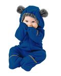 Fleece Baby Bunting Bodysuit – Infant One Piece Kids Hooded Romper Outerwear Toddler Jacket