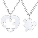 U7 Heart Necklace His Her Set of 2 