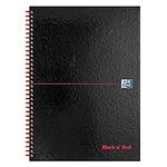 Oxford Black n' Red A4 Wirebound Hardback 5mm Square Notebook