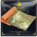 Barnabas Blattgold - Variegated Gold Leaf Sheets Professional Quality Color - Green 25 Sheets 5.5 inches Booklet