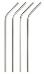 HIC Harold Import Co. 0048 FBA_48 HIC Reusable Stainless Steel Drinking Straws with Cleaning Brush, Set of 4, 18-8 Steel, Silver