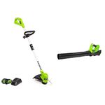 Greenworks 40V 12-Inch Cordless String Trimmer (STF311) + 40V Cordless Axial Blower (2418702CA)