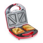 GreenLife Pro Electric Panini Press Grill and Sandwich Maker, French Toast Breakfast Sandwich and Waffle's, Healthy Ceramic Nonstick Plates,Easy Indicator Light, PFAS-Free, Red