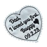 Dad I loved you first Embroidered Heart Tie Patch Personalized, Father of the Bride Gift from Daughter, Wedding Suit Label with Iron On or Sew On options