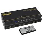 DGODRT 8×1 HDMI Switch 8 in 1 Out, 8 Port 4K HDMI Switcher Selector Box with IR Remote Control, Support 4K@30Hz Ultra HDR HDCP 3D 1080P for Xbox PS4 PC Laptop