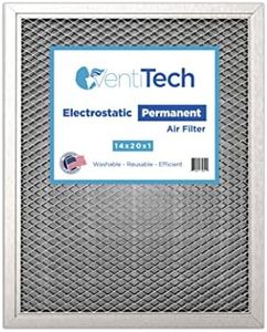 Electrostatic Air Filter by Venti Tech – Permanent Washable HVAC System Filter – Captures Allergens for Healthier Home Environment – Increases Airflow, Reduces HVAC Stress (14x20x1)