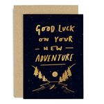 Old English Co. Good Luck Card - A6, New Adventure | Perfect for Friends or Family | New Job and Leaving Adult Occasion Cards | Suitable for Men & Women | Blank Inside & Envelope Included