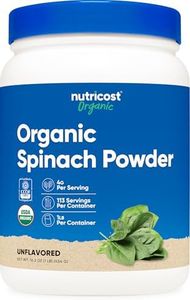 Nutricost Organic Spinach Powder 1LB - Pure, Gluten Free, Non-GMO, Certified Organic