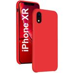 REALCASE iPhone XR Back Cover | Liquid Silicone Gel Rubber | Full Protective Case Back Cover for iPhone XR (S-Red)