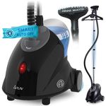 SALAV GS18-DJ Standing Garment Steamer with Smart Auto-Off, Wheels for Easy Movement, 1.8L Water Tank for 1hr Continuous Steaming, Adjustable Pole for Storage, with Descaler Packet, 1500 watts