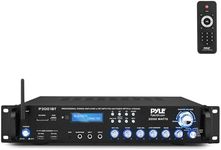 Pyle 3000W Multi-Channel Bluetooth Wireless Power Amplifier - Rack Mount - Stereo Receiver w/ FM Radio - USB/SD - Dual Mic w/ Echo - RCA - Headphone - LED Display - Cooling Fan - P3001BT