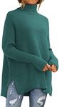 LILLUSORY Womens Turtleneck Oversized Tunic Fall Sweaters 2024 Trendy Casual Long Pullover Knit Winter Casual Cute Poncho Fashion Trendy Clothes Outfits Clothing Tops