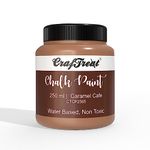 CrafTreat Carmel Cafe 250 ML - Chalk Paint for Wood Furniture,Wall, Home Decor, Glass, DIY Craft - Matte Acrylic Multi Surface Paint - 250ml