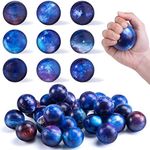 LovesTown Galaxy Stress Balls Bulk, 50PCS Foam Stress Balls 2 inch Squeeze Balls for Stress Relief Outer Space Astronaut Party Class Reward