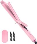 FARERY Long Barrel Curling Iron 1 1/4 inch, 1.25 Inch Curling Iron for Thin Hair, Ceramic Curling Iron Infused Argan Oil & Keratin, 11 Adjustable Temp, Include Clips & Silicone Pad, Pink