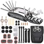 Nabance Bike Tool Kit Repair Kit Bicycle Multi Tool Tire Puncture Kits Patch Levers Tyre Spoons 16 in 1 Multifunction Tool Set with Bag for Mountain Bike Road Bikes