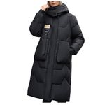 Women's Longer Length Cocoon Puffer Coat,Full Zip Hoodies Stand Collar Jacket,Quilted Padded Coat Winter Outerwear,Black#11,3X-Large