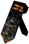 Three Rooker Fireman Ties Mens Fire Fighter Necktie, Black, One Size