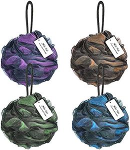 MissRui 4 Pack Loofahs Shower Bath Sponges Shower Pouf Balls 60g/PCS for Body Wash Bathroom Men Women Kids