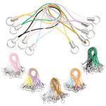 GORGECRAFT 100Pcs 10 Colors Phone Keychain Strap Sliver Tone Split Ring Cords Colorful Polyester Cellphone Charms Lanyard String for Mobile Phone Lariat USB Drive DIY Decorations Supplies