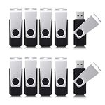 Bulk Flash Drive, Aiibe 50 Pack 4GB USB Flash Drives Bulk Thumb Drives USB 2.0 Zip Drive Swivel Memory Sticks Pendrive Jump Drives (4G, 50 Pack, Black)