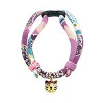 PetSoKoo Chirimen Cat Collar with Kitty Face Bell. Breakaway Cat Collars. Cute Kitten Collar for Girl Boy Samll