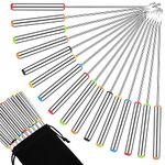 Vyndicca 18 PCS Fondue Forks Stainless Steel,9.3inch Color Coding Cheese Fondue Forks with Heat Resistant Handle,Fondue Sticks for Chocolate Fountain Dessert Meat Barbecue Roast Marshmallows,6 color