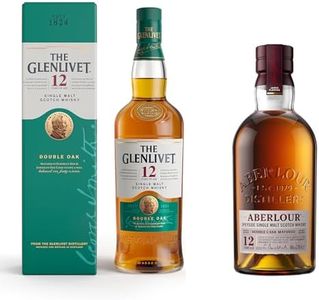 Lot de Whisky Ecossais Single Malt THE GLENLIVET 12 ans - 40%, 70cl + ABERLOUR 12 ans - 40%, 70cl