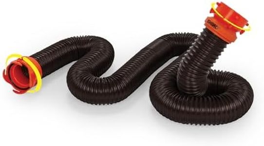 Camco RhinoFLEX 10’ Camper / RV Sewer Hose Extension - Features Collapsible Design for RV Storage - Includes Pre-Attached Lug & Bayonet Fitting -Heavy Duty Polyolefin & Reinforced w/Steel Wire (39774)