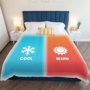 SöMN Kömforte Microfiber Dual Zone Comforter, His and Hers Blankets for Couples, Cool & Warm Two Temperature Comforter, Alternative Down Duvet Insert, Wedding Gift (Navy, King)