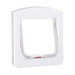 Relaxdays Pet Door, 4-Way Flap for Cats & Small Dogs, Magnetic, Lockable, H x D 22x20 cm, White, One Size