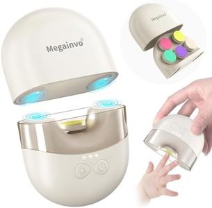 Megainvo Lima Unghie Neonato Elettrico Rechargeable Tagliaunghie Neonato Bambini Taglia Unghie Neonati con Luce & Rettifica Testine Deposito, Lima elettrica per unghie per Neonati Kit Unghie Neonato