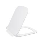 Luxart Plastic Western Toilet Seat Cover with Soft Close Mechanism | Commode Seat Cover – with Sleek Design & Easy Installation with Installation Kit | White Glossy (743)