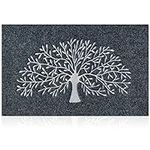 AOAOPQ Door Mat Tree Of Life for Indoor and Outdoor, 60 x 90 Cm Grey Door Mats Indoor, Washable Barrier Mat Absorbent Inside Entrance Rug Floor Mat for Entryway, Patio, Indoor, Outdoor