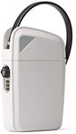 SAFEGO Portable Indoor/Outdoor Lock Box Safe with Key and Combination Access (Compact, White)