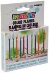 Unique Party 34099 - Colour Flame Birthday Candles and Holders, Pack of 10