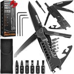 Multitool Camping Accessories 17 in 1 Fire Starting Sticks, Bottle Opener, Saw Screwdrivers Bottle Opener, Whistle, Window Breaker and More -Perfect for Camping, Outdoor, Survival, Gifts for Men Dad