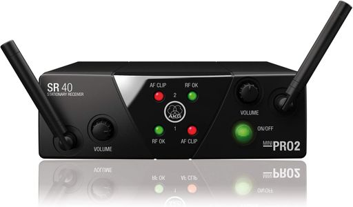 AKG WMS40 Mini Dual Wireless Microphone System – 2-Channel Receiver