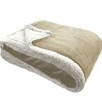 JEMIDI Fleece Blanket - Faux Sheepskin Throw Blanket - 100% Polyester Reversible Blanket for Bed Room or Living Room Sofa - Soft & Cosy Blanket Throw